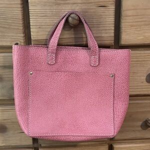 Elegant Pink Leather Tote Bag